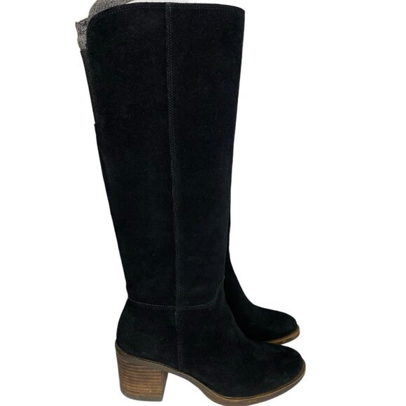LUCKY BRAND KNEE HEIGHT SUEDE BOOTS SHOES BLACK TONE WOMEN'S SIZE 7 - Picture 1 of 9